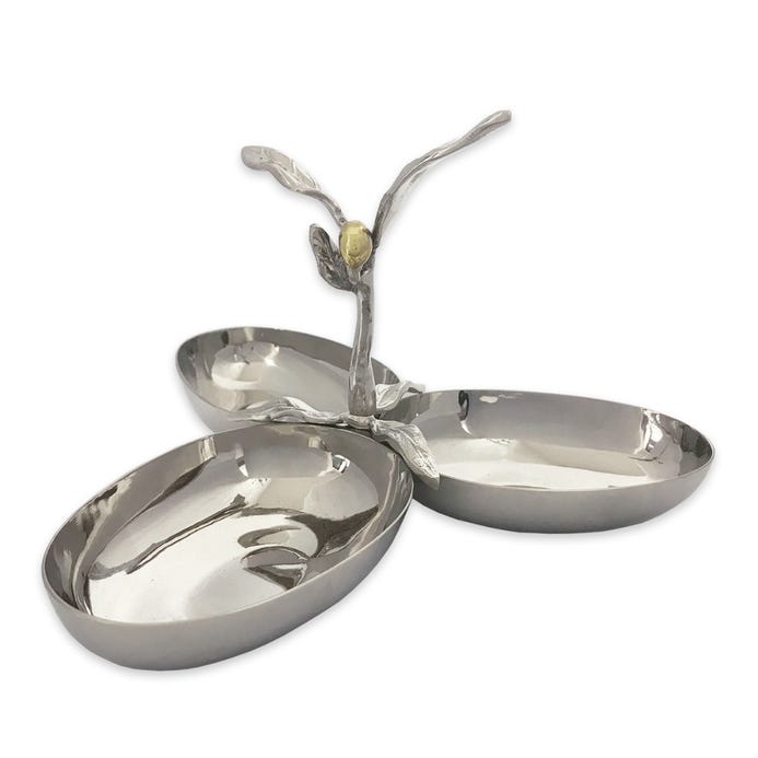 Olive Leaf 3 Section Serving Dish