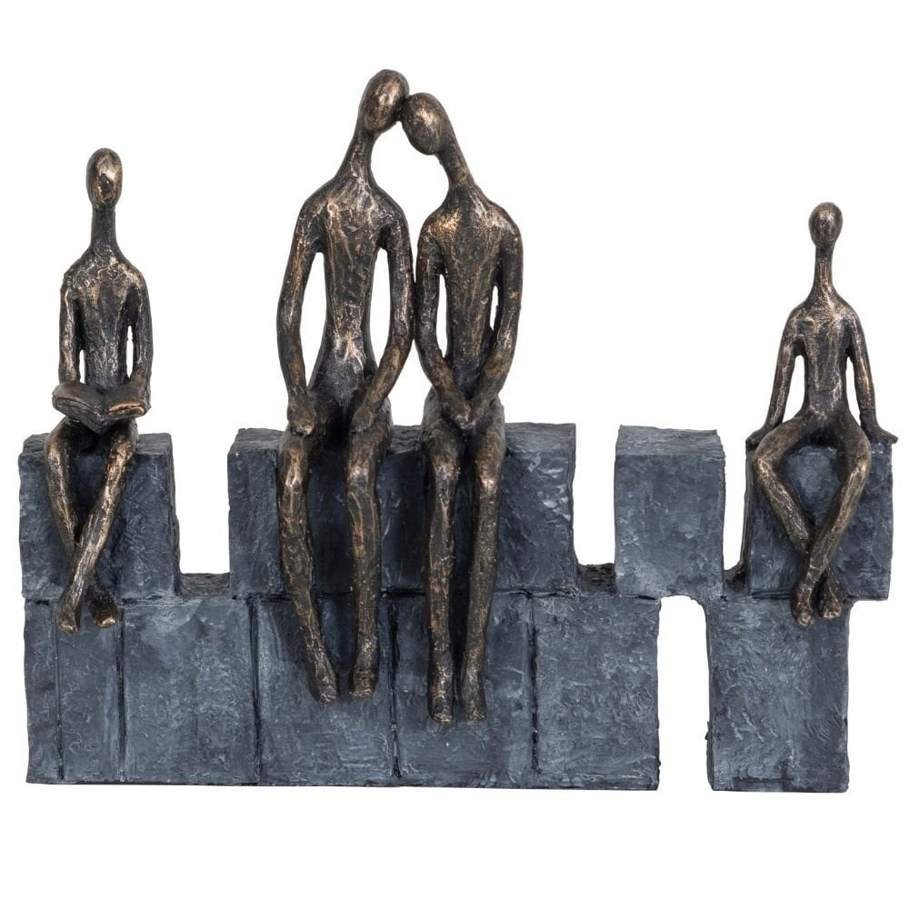 Family of Four on a Wall Sculpture